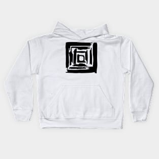 Black lines squares Kids Hoodie